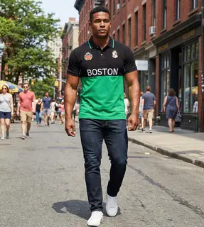 TS Boston Men's Polos Summer Golf Polos Short Sleeve Casual Collar T-Shirts Big & Tall plus Size 7XL Comfortable