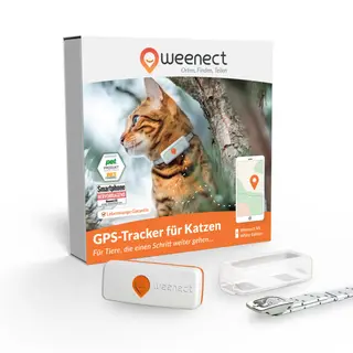 Weenect Pet GPS Tracker XS dla kotów, z obrożą - Biały z białą obrożą