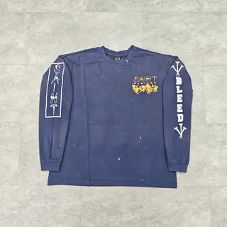 Yao Fashion Saint OF Michael 25SS Luxury Brand Autumn Men Tops Oversize Loose Vintage Graphics Cotton Long Sleeve T Shirt
