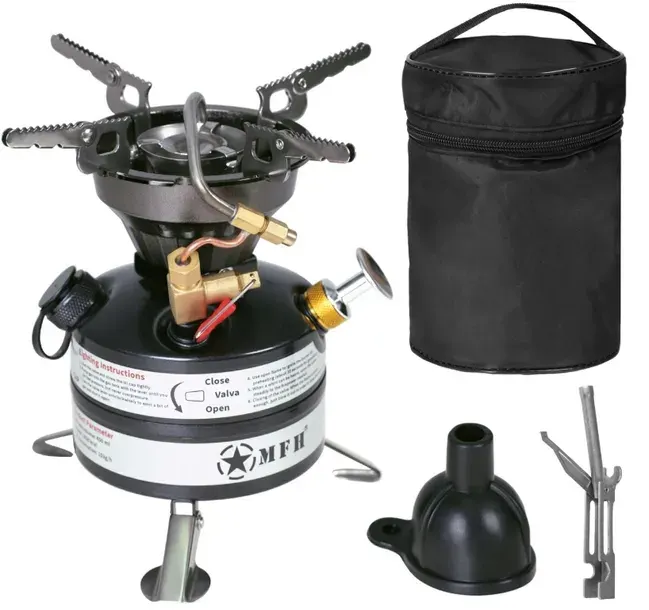 Kuchenka turystyczna benzynowa Fox Outdoor, 2117 W, 450 ml, kompaktowa