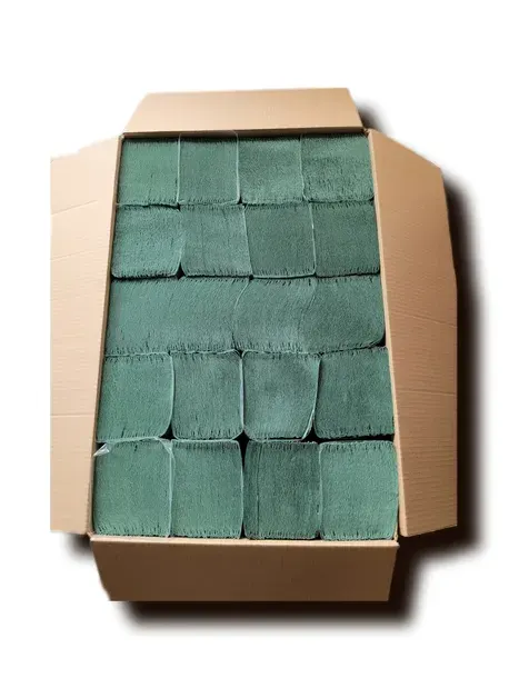 Ręcznik papierowy ZZ zielone listki makulaturowy 4000 sztuk 25x23cm