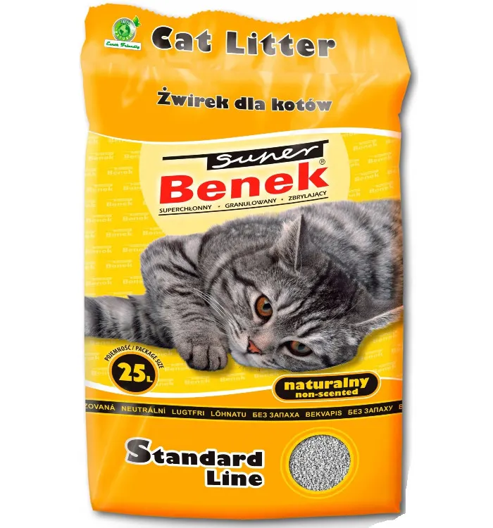 CERTECH Super Benek Standard Naturalny - żwirek dla kota zbrylający 25l (20kg)