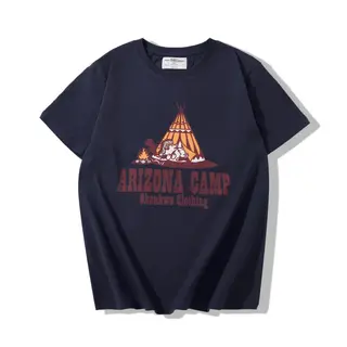 Summer 2026 New Arizona Camping T-shirt 200g American Western Indian Style Outdoor Printed Round Neck Short Sleeved T-shirt