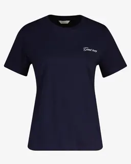 Gant Koszulka Damska Z Krótkim Rękawem, Okrągły Kołnierzyk Regular Fit