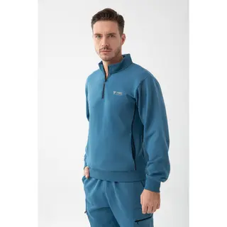 Niebieska bluza męska crownneck TW BASIC SWEATSHIRT 192 M BLUE - XXL