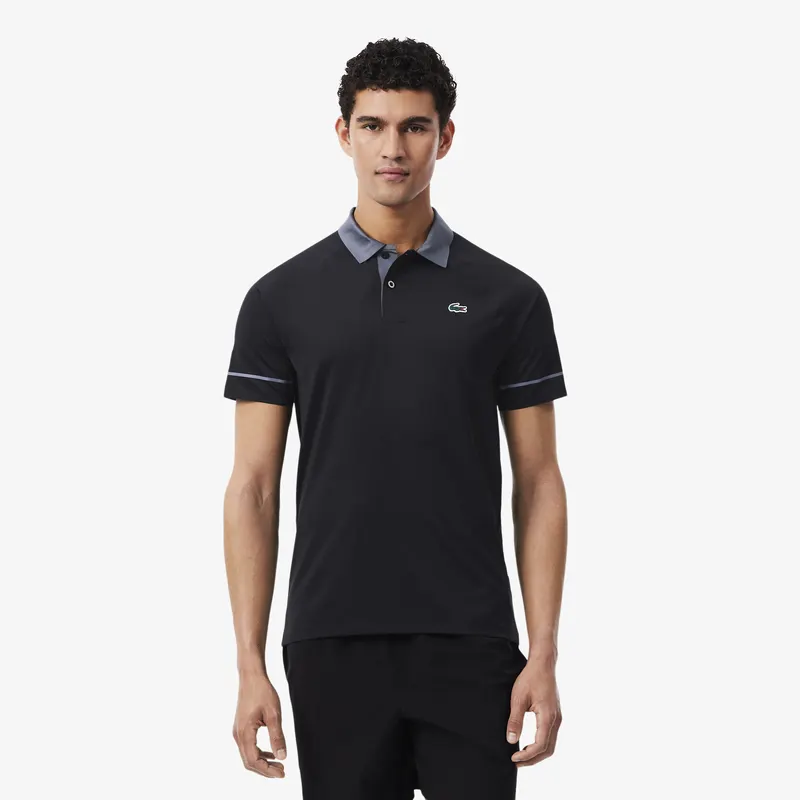 Lacoste Koszulka Polo Na Kort Tennis X Novak Djokovic Czarna Męskie Granatowy