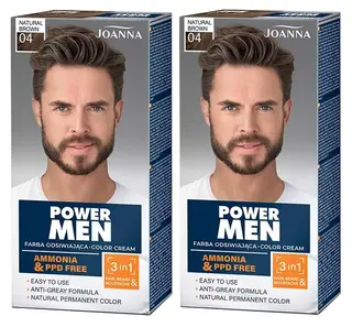 Joanna Power Men Color Cream Farba dla Mężczyzn 04 Natural Brown x2 szt