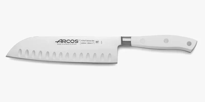 Nóż santoku Arcos Riviera Blanc 18 cm stal nierdzewna biały