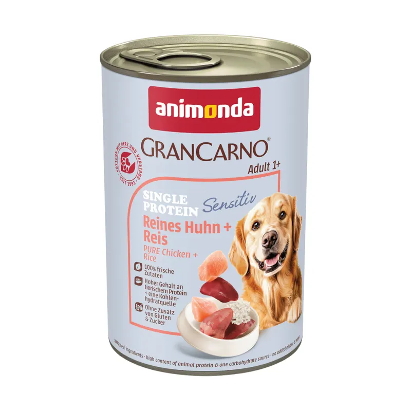 animonda GranCarno Adult Sensitive, 6 x 400 g - Kurczak i ryż