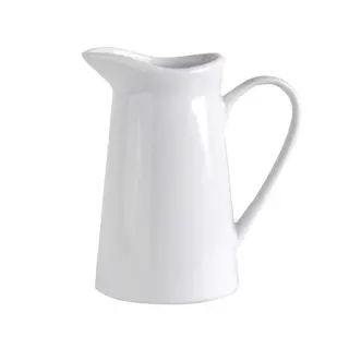 Porcelanowy mlecznik z uchwytem, dzbanuszek na mleko z uchem, dzbanek do mleka, biały, 210 ml