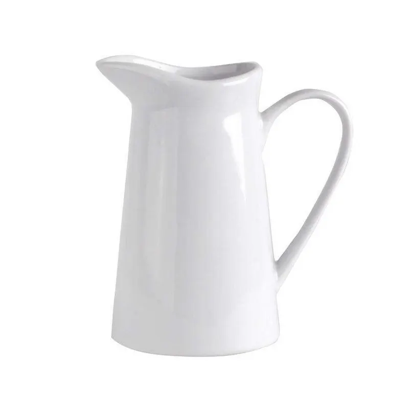 Porcelanowy mlecznik z uchwytem, dzbanuszek na mleko z uchem, dzbanek do mleka, biały, 210 ml