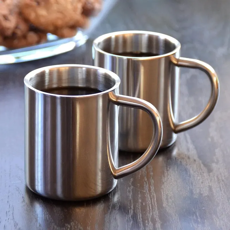 ZESTAW 2 KUBKI TERMICZNE STAL NIERDZEWNA CAFÉ 200ML PODWÓJNE ŚCIANKI