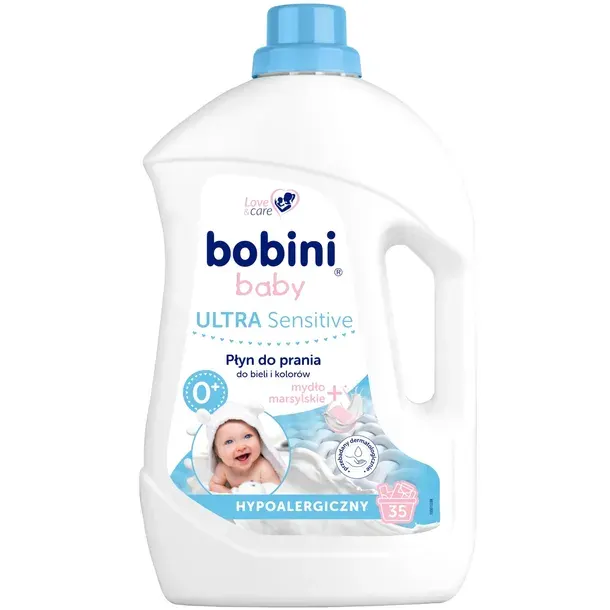Bobini Baby Hipoalergiczny Płyn do Prania dla Dzieci Biel Kolor 2,5l 35 pr