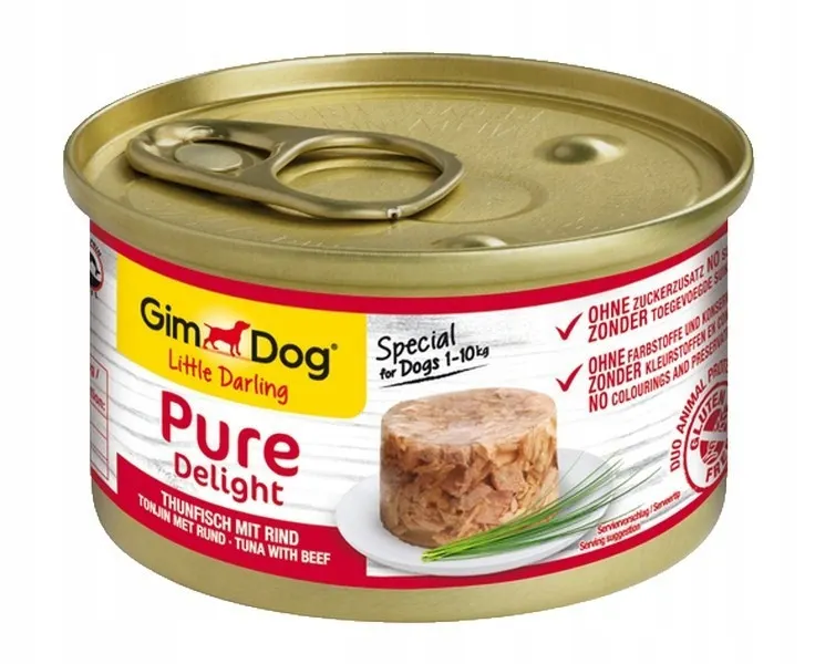 GIMDOG Little Darling Pure Delight Tuńczyk z wołowiną - mokra karma dla psa - 85g