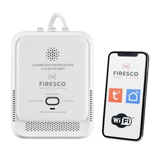 Firesco Czujnik gazu propanu, propan-butanu (LPG)Tuya/WiFi JY-ZL2010W, czujnik gazu propanu, propan-butanu z funkcją komunikacji, domowy czujnik