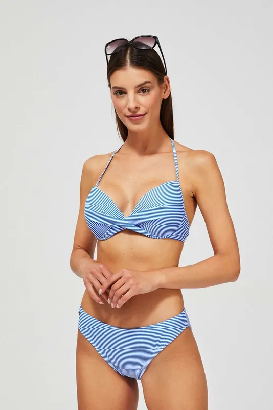 Dół od bikini w paski niebieski