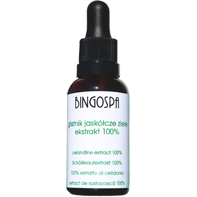 KURZAJKI BRODAWKI Glistnik jaskółcze ziele ekstrakt 100% 30 ml (surowiec kosmetyczny) BINGOSPA