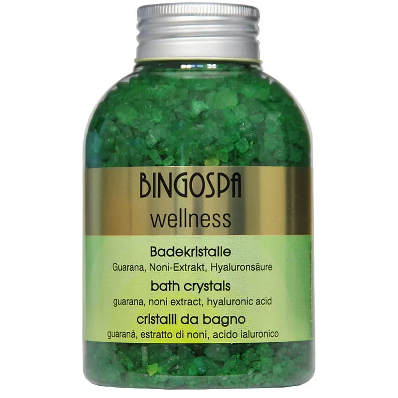 Kryształy do kąpieli guarana, ekstrakt z noni, kwas hialuronowy BINGOSPA wellness