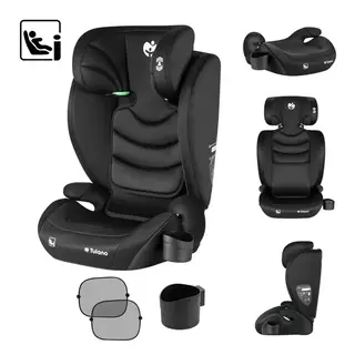 Fotelik samochodowy Tulano Joy poddupnik 100-150cm I-size 15-36 kg Czarny