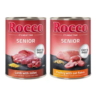 Megapakiet Rocco Senior, 24 x 400 g - Mieszany pakiet: Drób i Jagnięcina