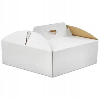 40x Karton pudełko na tort ciasto 30x30x15 cm BIAŁE opakowanie BARDZO MOCNE