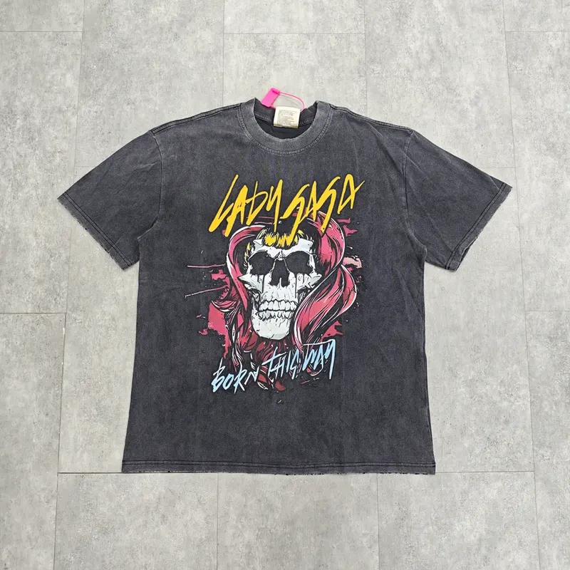 Yao Fashion Graphics Print High Quality 1:1 Cotton Tops Tee Casual Oversize Vintage Streetwear Loose Unisex T Shirt For Men