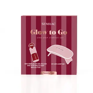 Semilac Zestaw Startowy do Manicure Hybrydowego Glow to Go-One Step Limited Edition