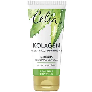 Celia Kolagen maseczka do twarzy nawilżająco-odżywcza z kolagenem, aloesem, kwasem hialuronowym i masłem shea 60 ml