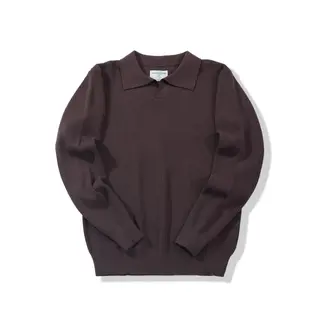 Seagull Collar Braided Pattern Polo Shirt - Men's Italian Retro 100% Cotton Thick Knit Long Sleeve Casual Sweater