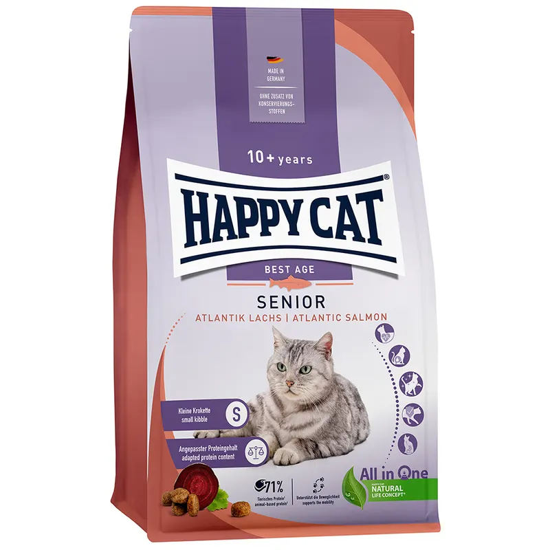 Happy Cat Senior, łosoś atlantycki - 4 kg