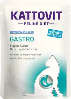 KATTOVIT Feline Diet Gastro Kaczka z ryżem - mokra karma dla kota - 85 g