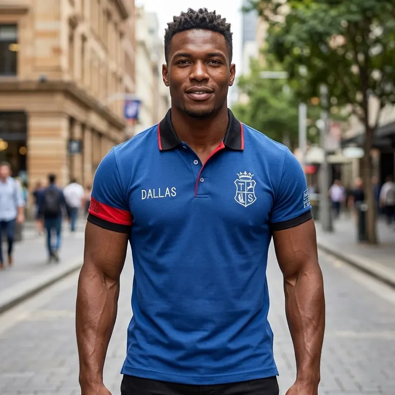 New Arrivals Men's Polo Shirt Classic Dallas Embroidery Collar T-shirt High Quality Cotton Short-sleeved Loose Golf Men Clothing