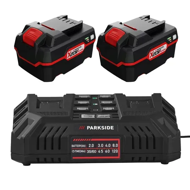 2x Akumulator 4ah PAP 20 B3 + podwójna ładowarka PARKSIDE 200W PDSLG 2x4.5A