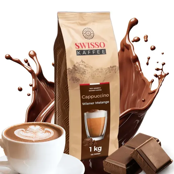 Kawa Cappuccino Wiener Melange smak czekolady Swisso Kaffee Premium 1kg