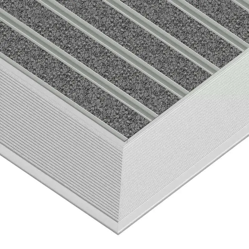 Clean ECO Ryps 60 x 90 cm - ekologiczna wycieraczka aluminiowa szary 12 mm Profil najazdowy