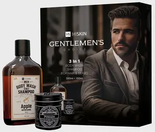 HISKIN Gentlemen's Choice 3w1 Zestaw dla Mężczyzn Szampon + Pomada