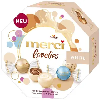 Merci Lovelies White Bombonierka Biała Czekolada 185g