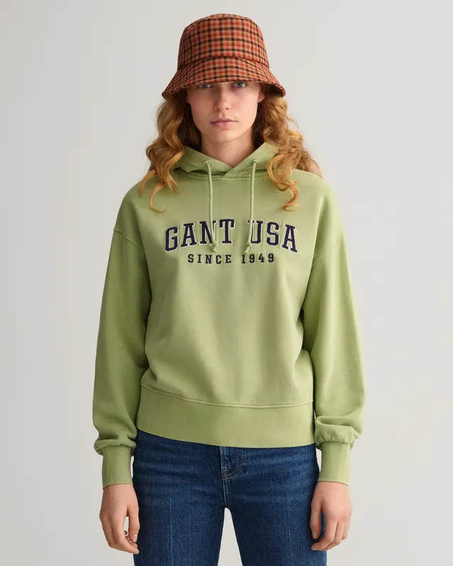 Gant Bawełniana Bluza Damska Z Nadrukiem Z Kapturem Oversize Fit
