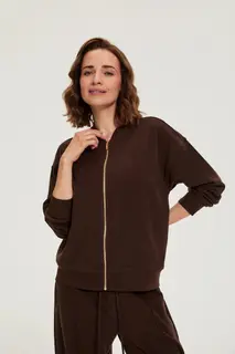 Rozpinana bluza brązowa
