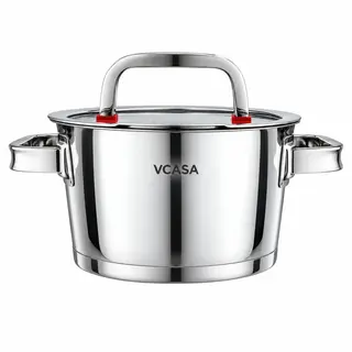 Garnek Vcasa Sierra 16Cm 1,6L Stal Nierdzewn 304 Pokrywka Cedzak Odcedzania