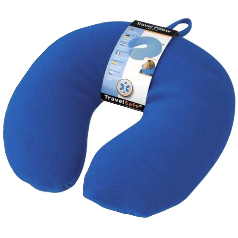 Poduszka podróżna TravelSafe, polar/spandex, niebieska