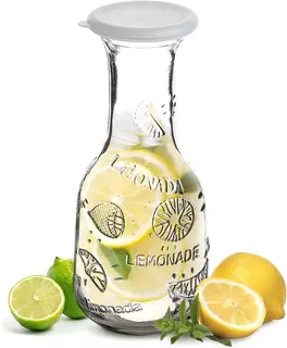 Szklana karafka z pokrywką do soku i lemoniady 1L