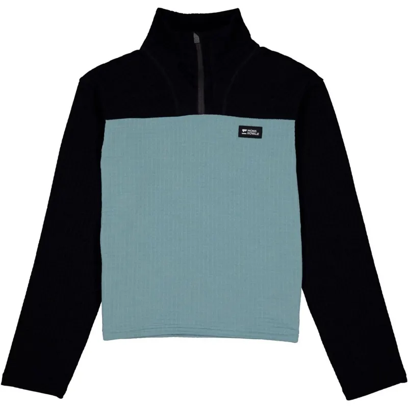 Mons Royale Offgrid Merino Fleece Long Sleeve, bluza polarowa, damska, niebieska/czarna
