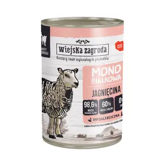 WIEJSKA ZAGRODA Mono Jagnięcina - mokra karma dla kota - 400g