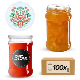 Słoiki na przetwory Seno 315ml 100szt fi 66 mm + wieczka "Folklor"
