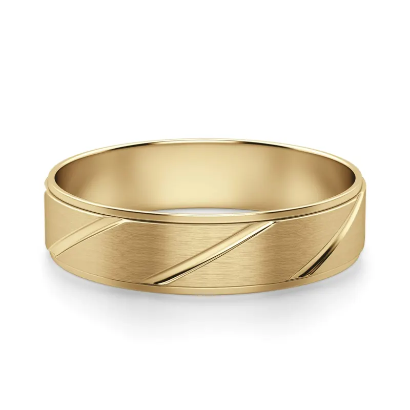 Męska Obrączka Ślubna Karst 585 Żółte Złoto (14K)