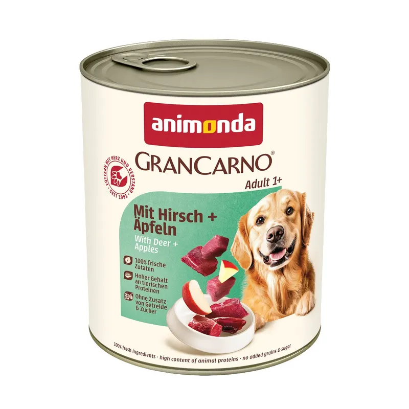 ANIMONDA GranCarno Adult Jeleń i jabłko - mokra karma dla psa - 800g
