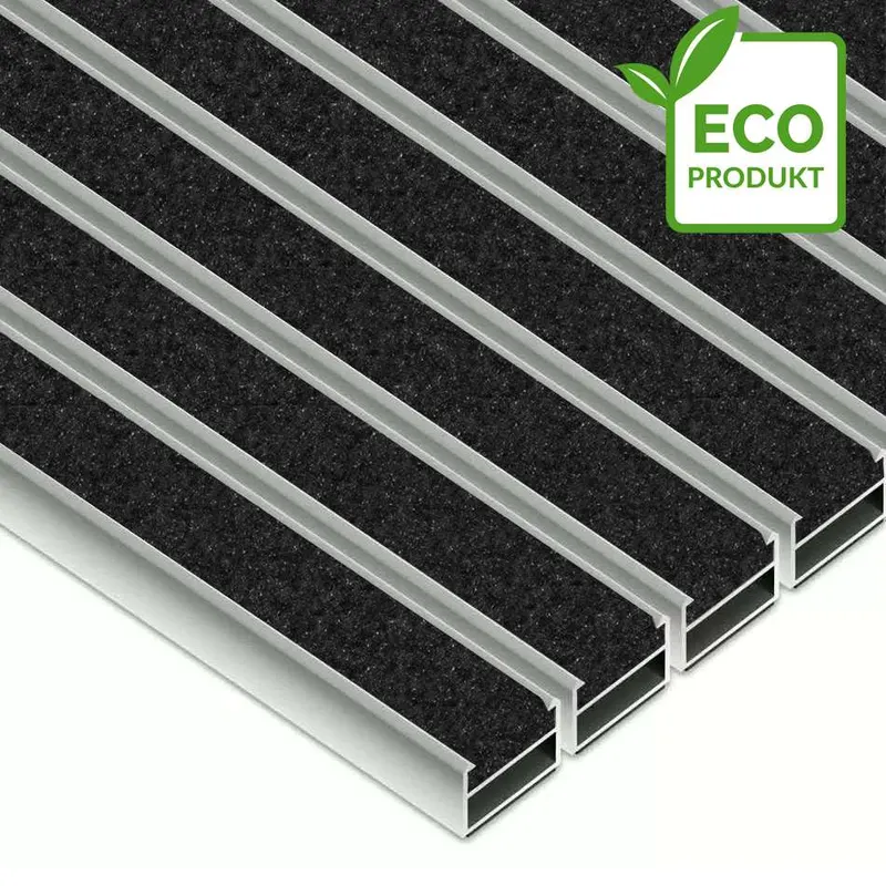 Clean ECO Ryps 80 x 100 cm - ekologiczna wycieraczka aluminiowa czarny 12 mm Brak