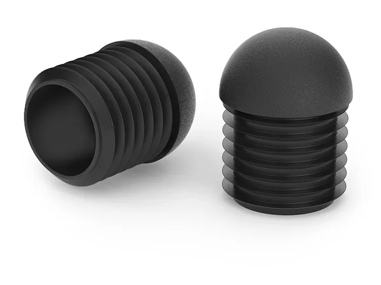 Stopka ślizgowa półkolista do profili okrągłych D-18mm 1,5mm-2,2mm, kolor czarny