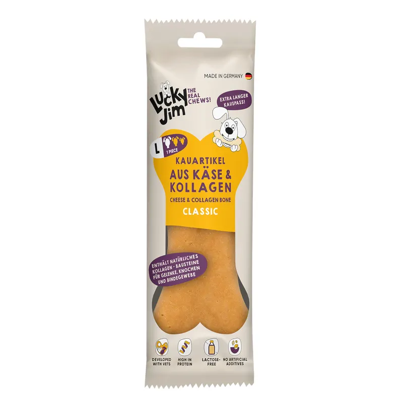 Lucky Jim Kość do żucia L - Ser i kolagen Classic (3 x 120 g)